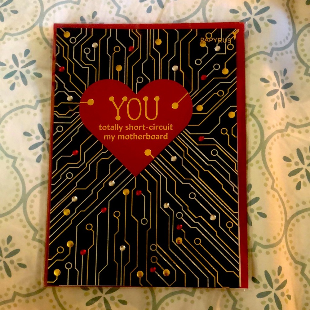 “Short circuit” Papyrus Valentine’s day card